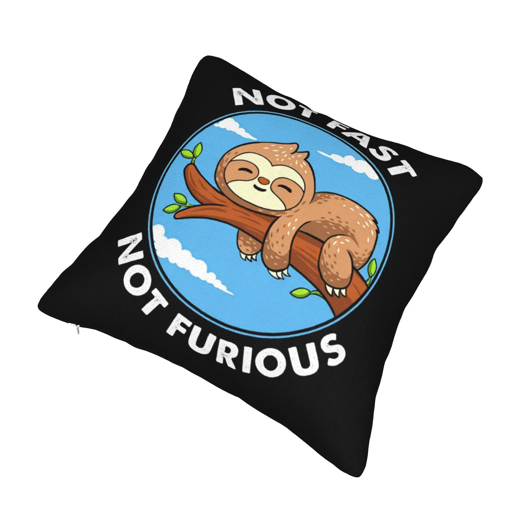 Nordic Cute Sloth Not Fast Not Furious Cushion Cover Soft  Pillow Case Home Decor
