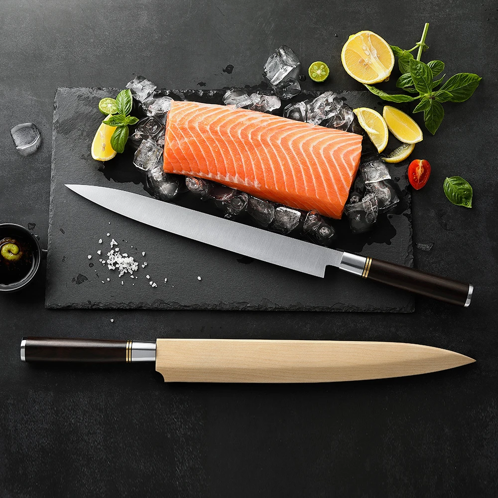 XINZUO 30cm Sashimi Kinfe X7Cr17MoV Forged Stainless Steel Deba Sushi Raw Knife Stainless Steel Fish Slicing Knife with Box