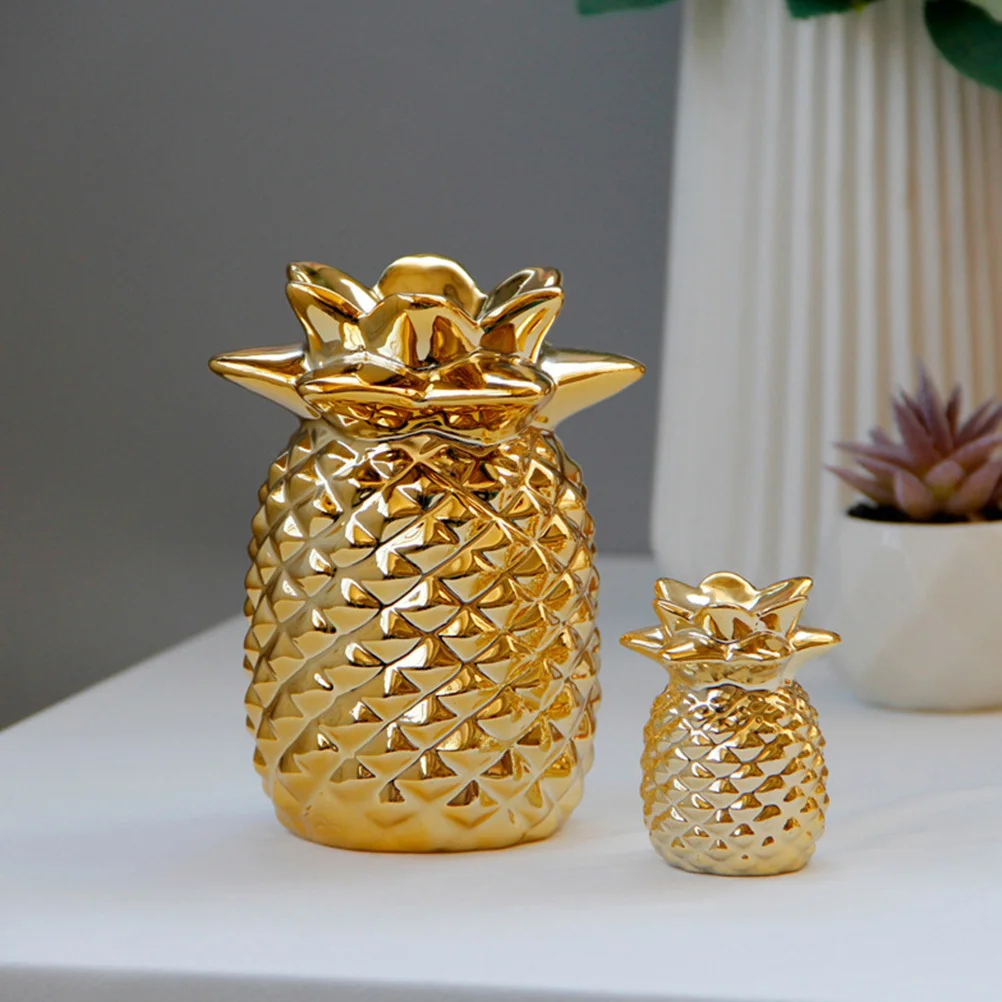 

1Pcs Gold Ceramic Pineapple Decoration Elegant Table Ornament Desktop Adornment Creative Home Decor Piece Pineapple Decoration