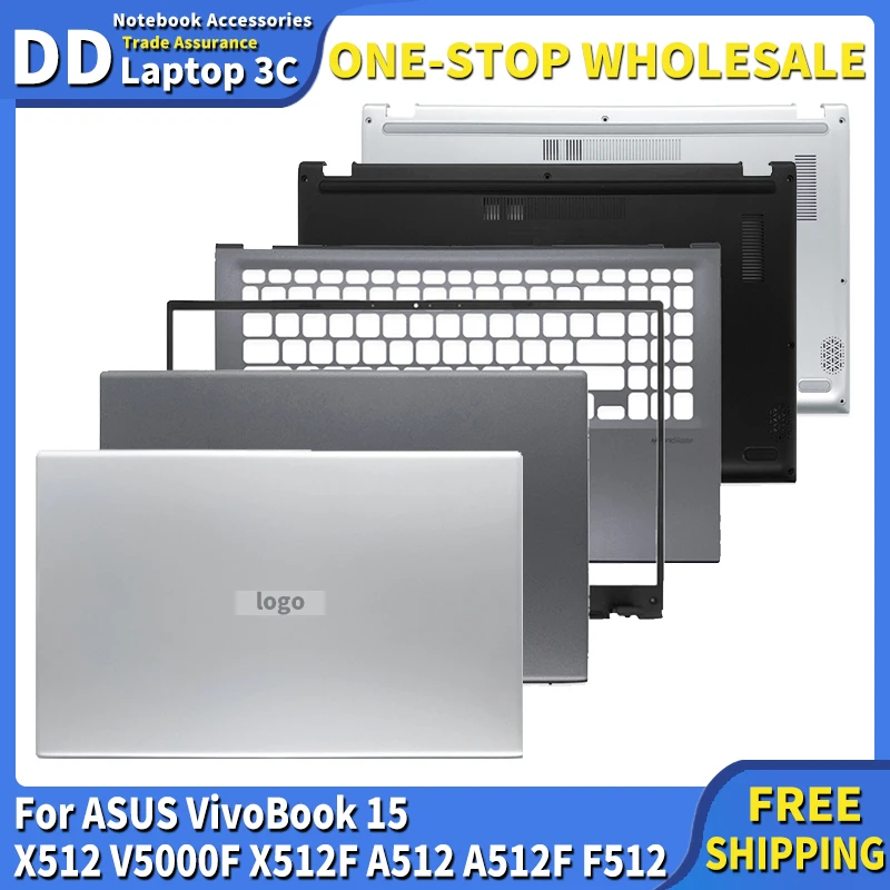 Imagem -01 - Laptop Top Original para Asus Vivobook 15 X512 V5000f X512f A512 A512f F512 Lcd Tampa Traseira Moldura Frontal Palmrest Caixa Inferior Case laptop top original para asus vivobook 15 x512 v5000f x512f a512 a512f f512 lcd tampa traseira moldura frontal palmrest caixa inferior case 01