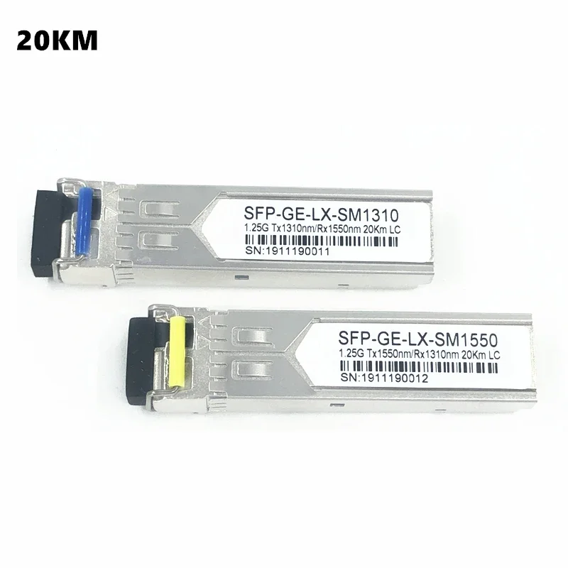 

Оптоволоконный модуль LC SFP 1,25G LC 20/40/60/80/100 км 1310/1490/1550 нм одноволоконный оптический модуль SFP приемопередатчик для ONU OLT