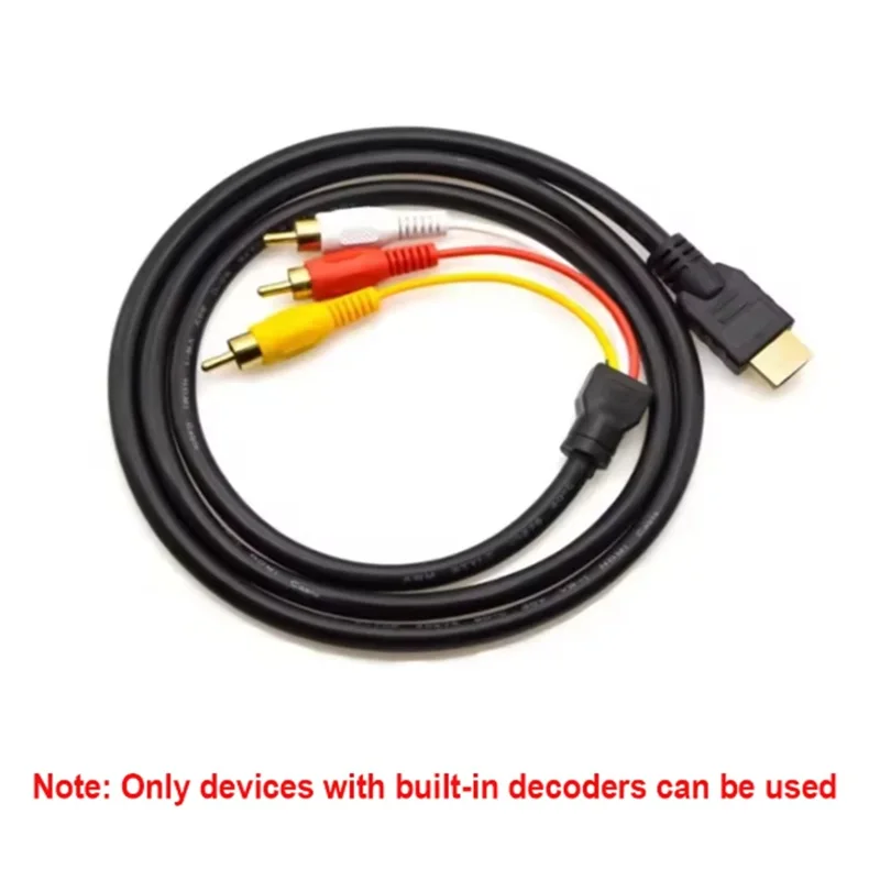 HDMI-compatible to 3RCA Cable Video Audio HDMI HDTV Cable 3 AV RCA Cord Converter Adapter For HDMI TV Set-Box DVD Laptop view 3