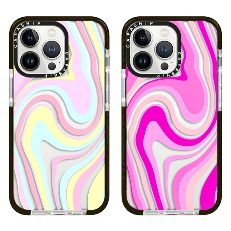 Dopamine Candy Color Vortex Case For iPhone 15 14 13 12 11 Pro X XS XR Max 7 8 Plus SE 2020 2022 Soft TPU Shockproof Back Cover