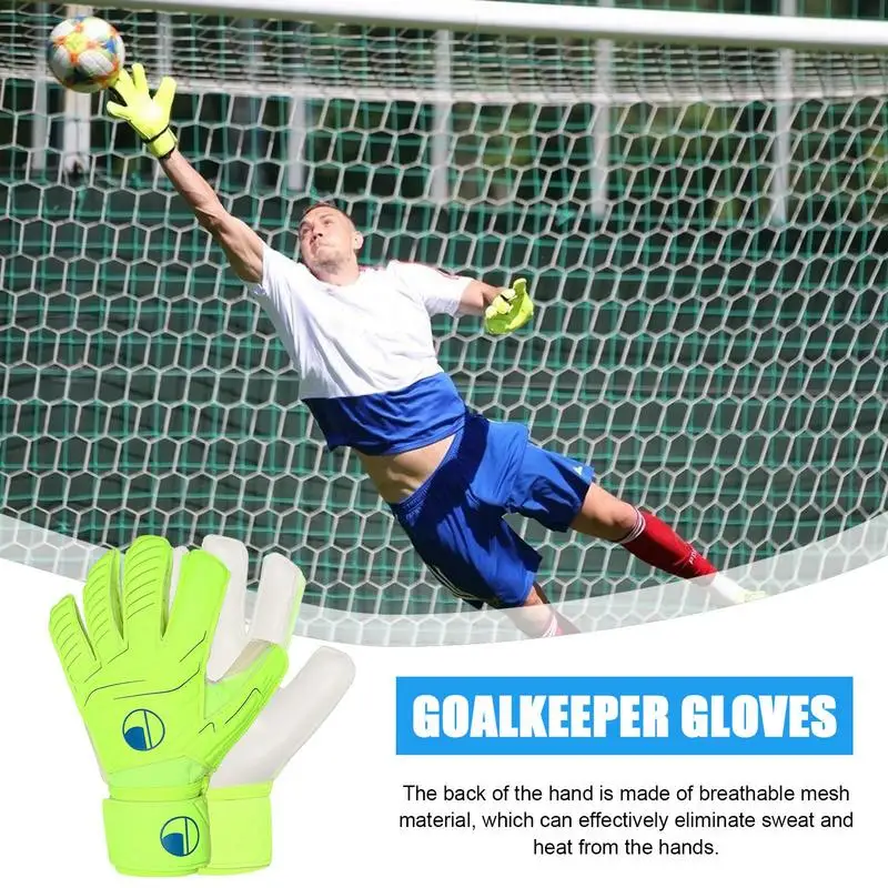 universal Goalkeeper Gloves Men Women Child Kids Football Soccer Goalie Gloves Non-slip Thicken Latex Glove Finger Save Guard