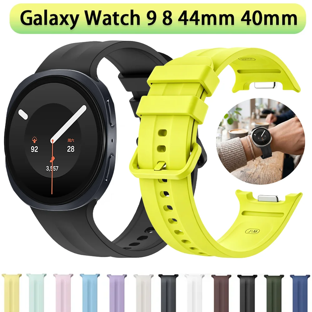 Official Soft Sports Silicone Band for Samsung Galaxy Watch 9 8 40mm 44mm Bracelet Wristband Galaxy Watch 8 Classic 46mm Correa