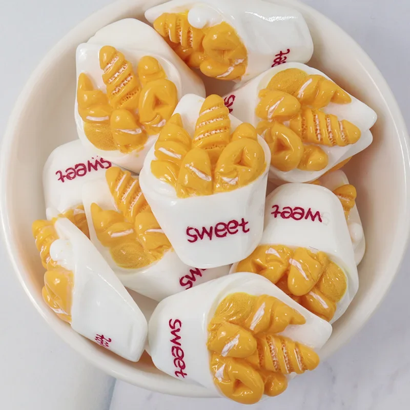 5pcs/50PCS Bionic Food Refrigerator DIY Resin Accessories Handmade Materials 3D Miniature Simulation Photos Home Decor