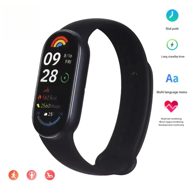 

Умный браслет M9 с режимами для занятий спортом, мониторингом сна, длительным временем работы от батареи, миниатюрные спортивные часы на запястье