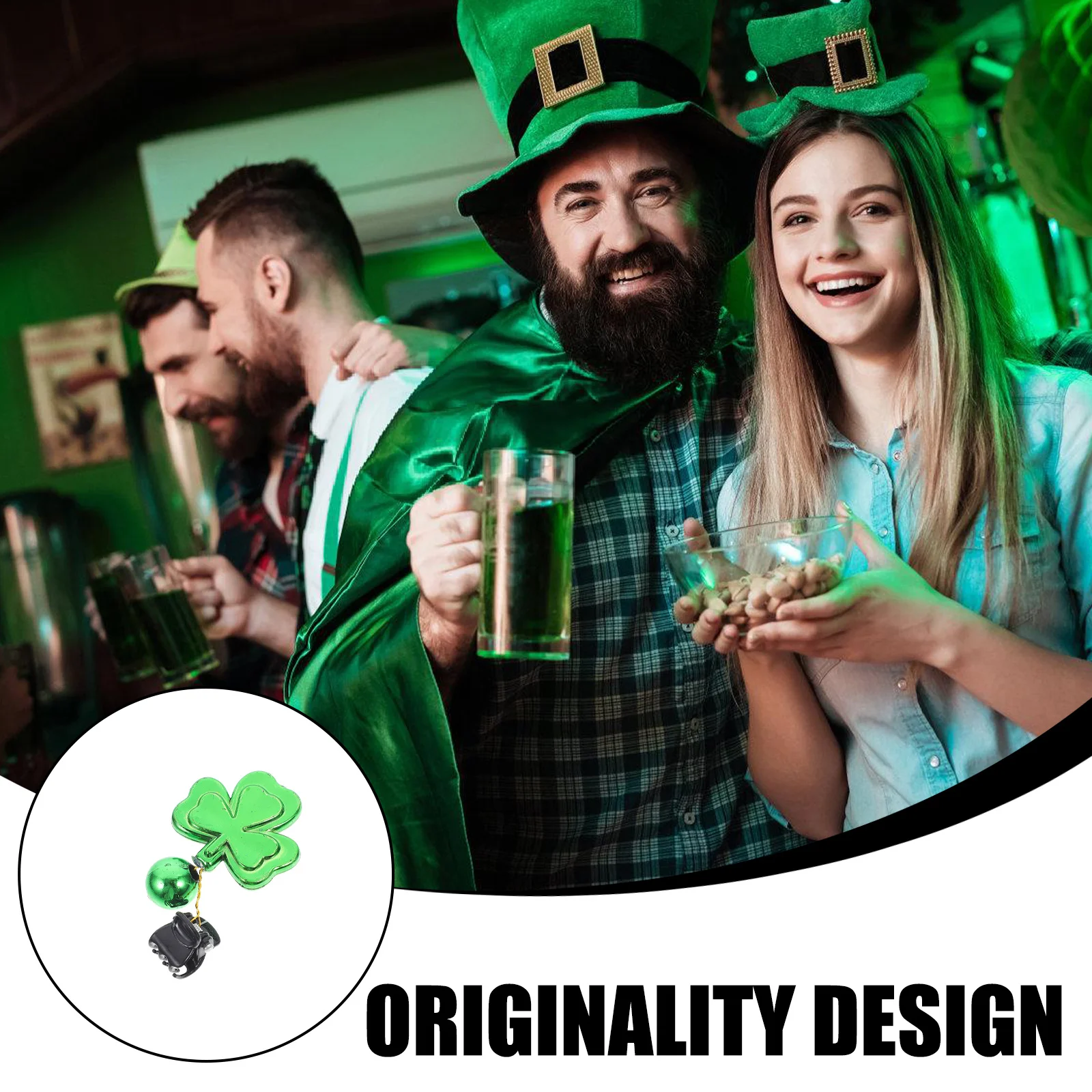 10 pz Clip di Trifoglio Per Barba Ornamenti Per Capelli Decorazione di Giorno di San Patrizio Ciondolo Palline Per Capelli Facciali Babbo Natale Baffi Decor Casa