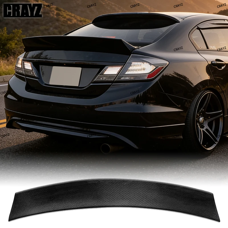 

For Honda 9/9.5Th Generation Civic 2012 2013 2014 2015 Automotive Accessories FRP Forged Carbon Fiber GT Shaped Rear Spoiler