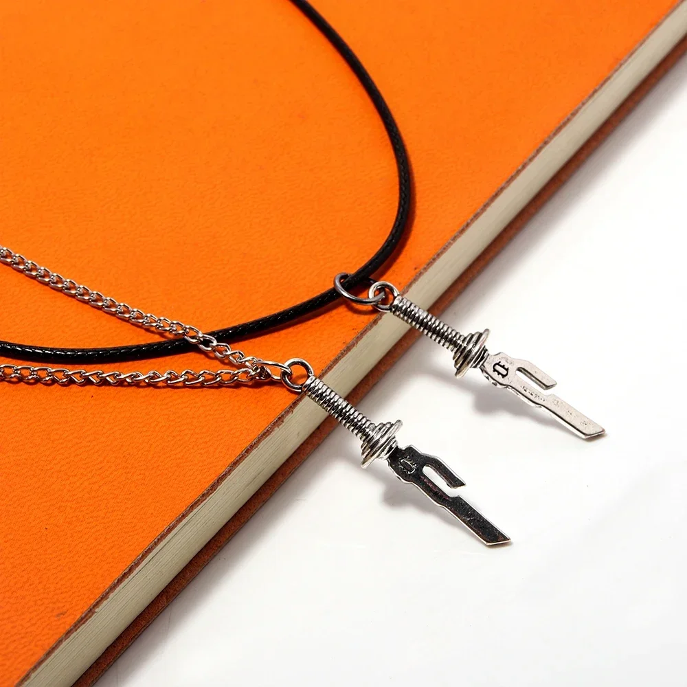 Anime Jujutsu Kaisen Fushiguro Toji Cosplay Necklace Sword Spear of Tianri Knife Pendant Necklaces for Women Men Jewelry Gift