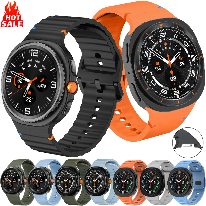 

1:1 Sport Band for Samsung Galaxy watch 8 44mm 40mm 8 classic 46mm Wrist Replacement Belt Bracelet Correa Galaxy watch 8 Straps