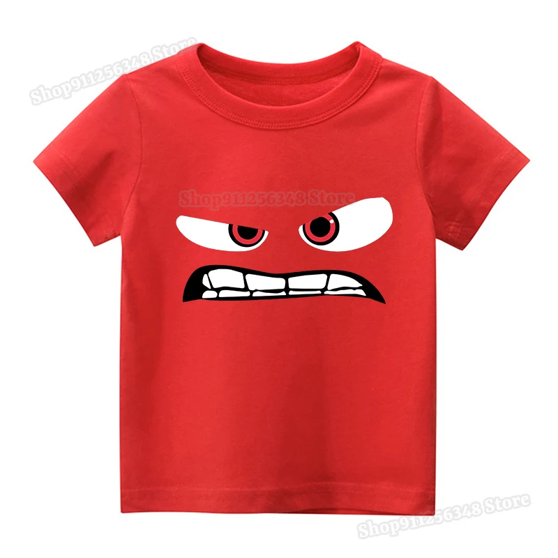 ديزني-تي شيرت مطبوع كرتوني متعدد الألوان ، فيلم من الداخل إلى الخارج 2 قمم ، تيشيرتات شخصية كرتونية ، تعبيرات شخصية ، قميص بوتيك صبي وفتاة #4