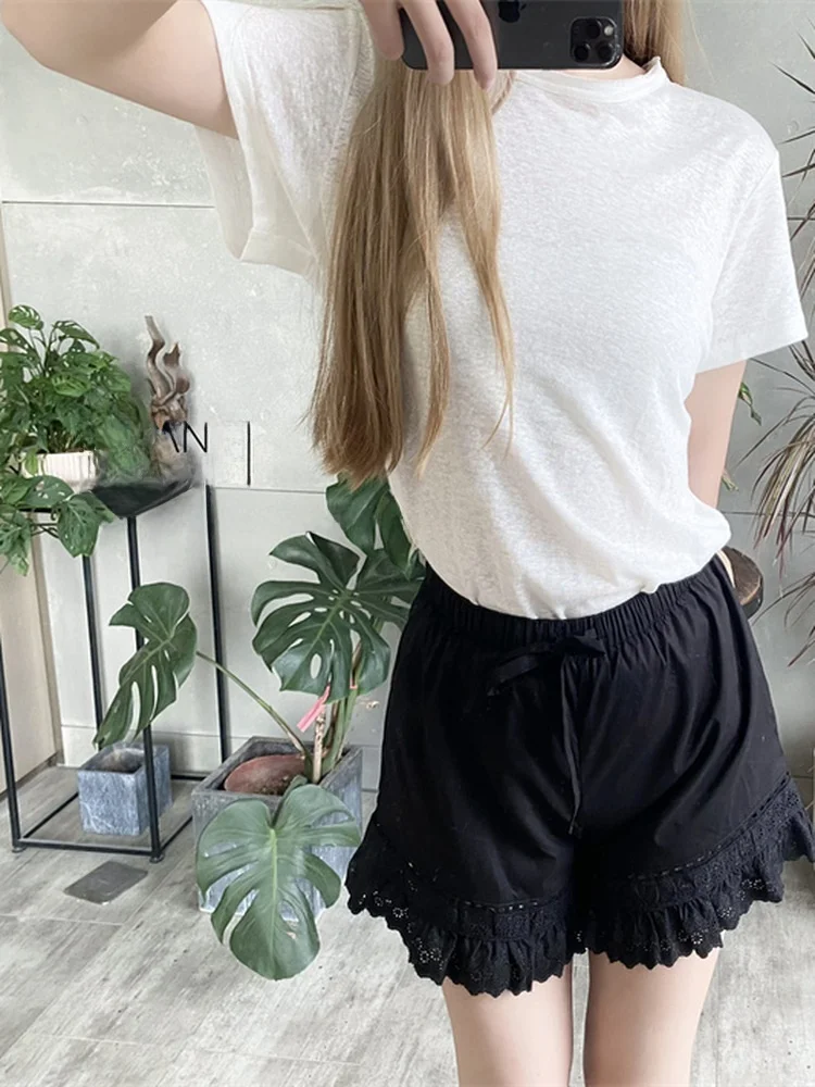 Susan Do taille haute dentelle brodée évider deux tons ort pantalon femme minceur décontracté jambe droite pantalon