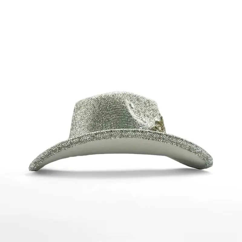 ホンルアン グリッターコスチュームハット 大人用＆カウボーイハット ラインストーン付き 女性用、カウボーイコスプレ女性用アクセサリー＆カウガールキャップ