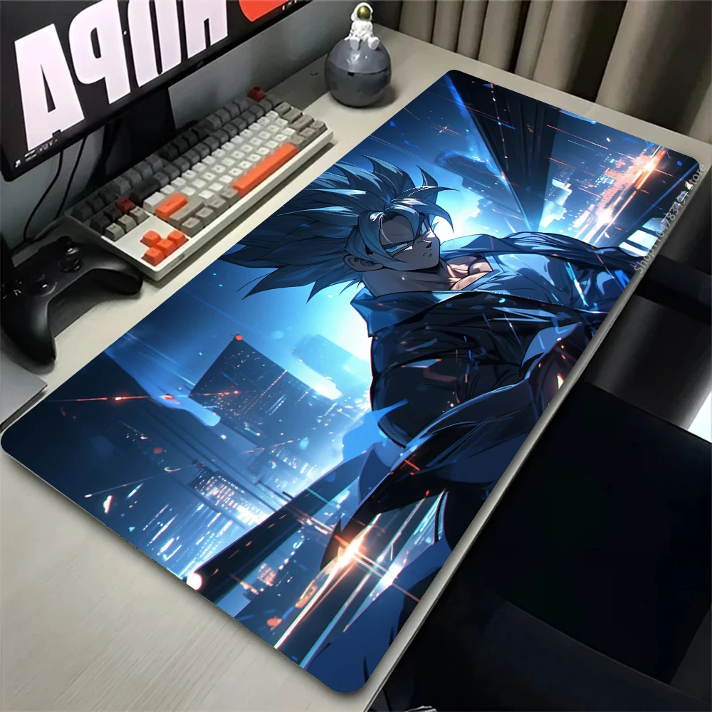 Mauspad Gaming-Tastaturunterlage Laptop Japan Cool Anime DBZ Mauspad XXL Schwarz Dragon Ball Z Schreibtischunterlage PC Gamer Teppich Mousepad