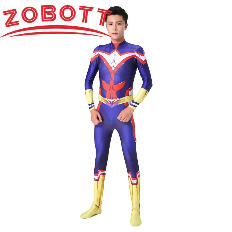 Disfraz de Anime My Hero Academia All·Might, medias para hombre, ropa de combate, disfraz de Halloween, mono de actuación