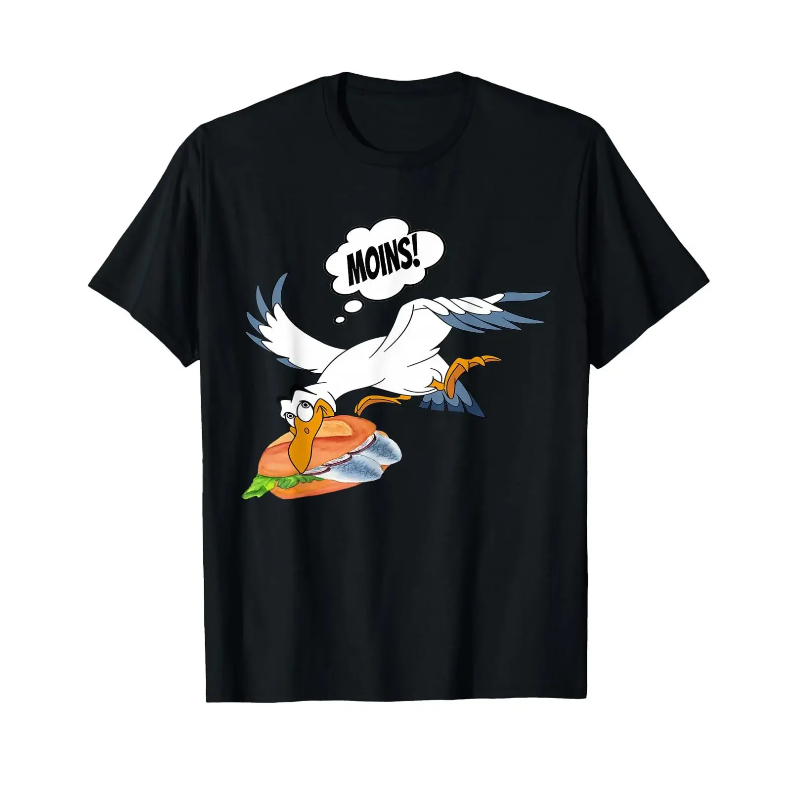 Fish sandwich thief seagull coast T shirt vintage Washed Top For Everyday Wear graphic Soft designer clothes Comfortable