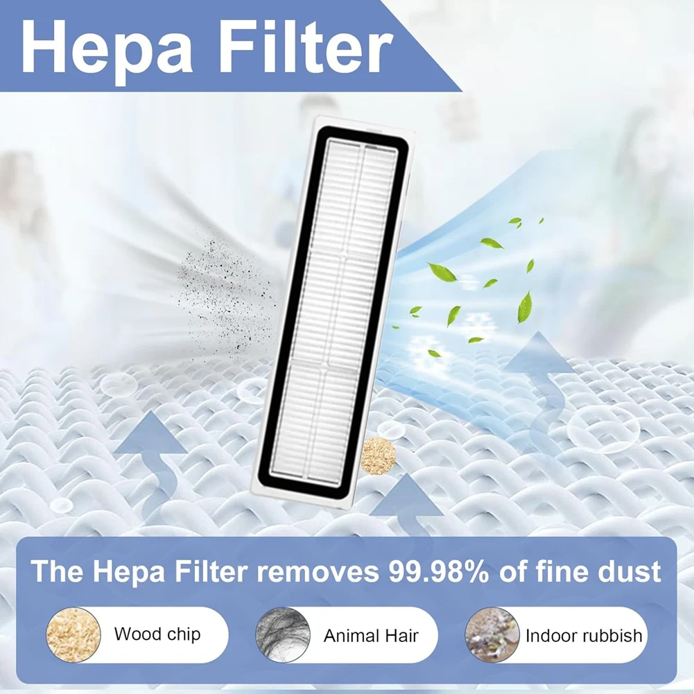 Kit de acessórios para robô aspirador de pó dreame d9/d9 max/l10 pro, escovas de rolo, filtros, almofadas de esfregão, escovas laterais