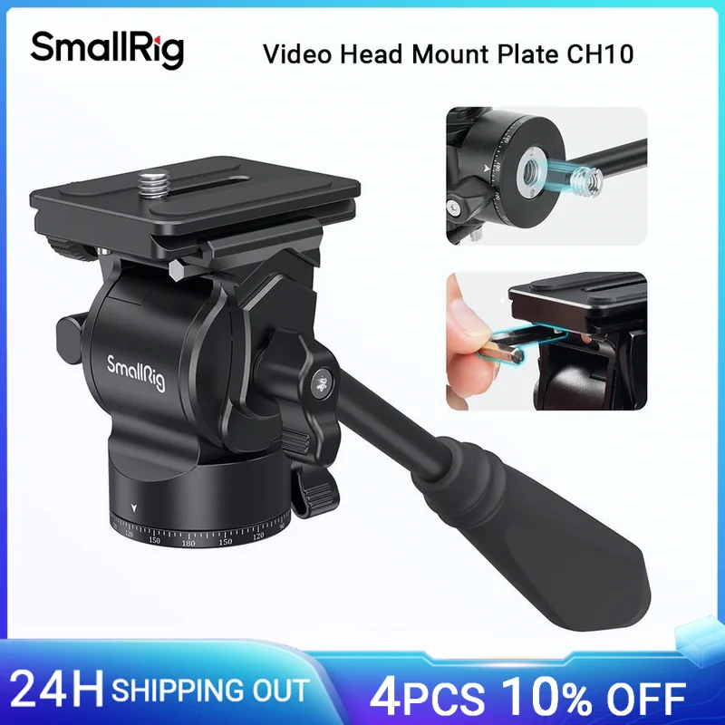 SmallRig Tripod Fluid Head Pan Tilt Head with Quick Release Plate for Arca Swiss for Compact Video Cameras & DSLR Cameras -3259B