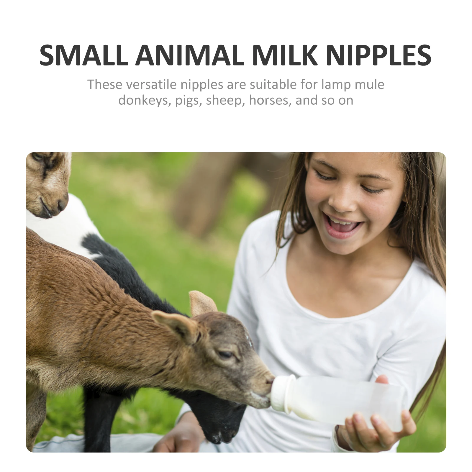

10pcs Lamb Feeding Bottle Nipples Strong Durable Lightweight Plastic Milk Bottle Pacifiers For Sheep Pig Cow Animal Nursing