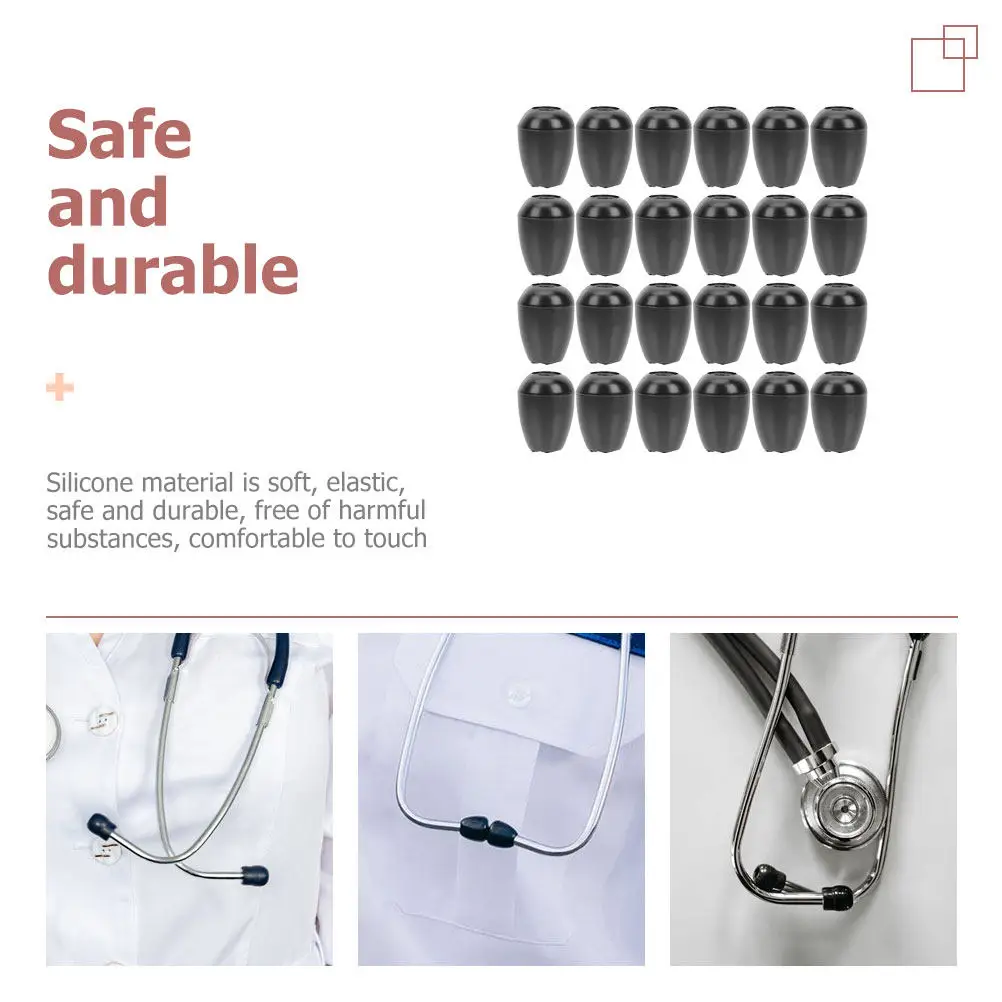 

24Pcs Accessories Replacement Silicone Ear Tips for Stethoscope Clinic Hospital Supplies Universal Ear Pieces