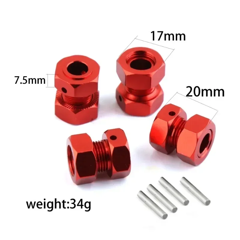 Rueda hexagonal de Metal de 17mm para Arrma 6S KRATON Typhon Outcast 1/7 infracción ilimitada Mojave Felony piezas de mejora