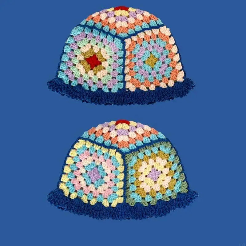 Topi Rajut Bunga Topi Rajut Selendang untuk Wanita Topi Bordir Musim Panas Topi Nelayan Bunga Kerai untuk untuk