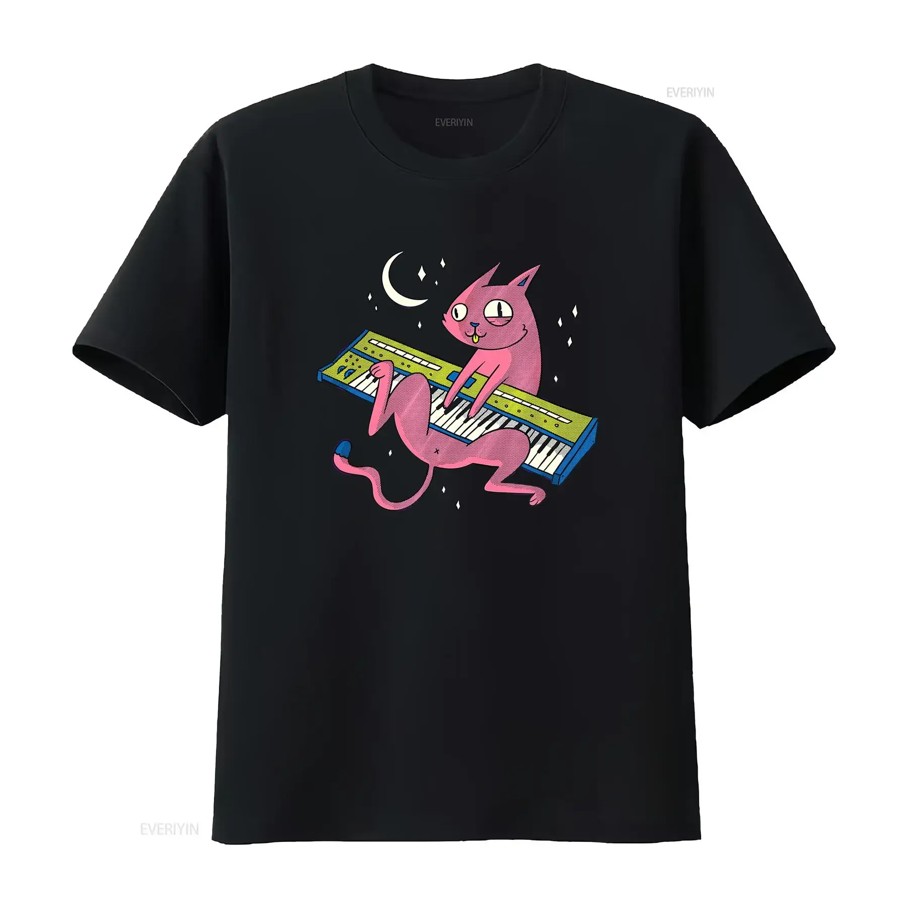 

Analog Synth Cat Retro Synthesizer Music Producer Funny Gift T-Shirt Size S-5XL vintage vintage Washed Slightly