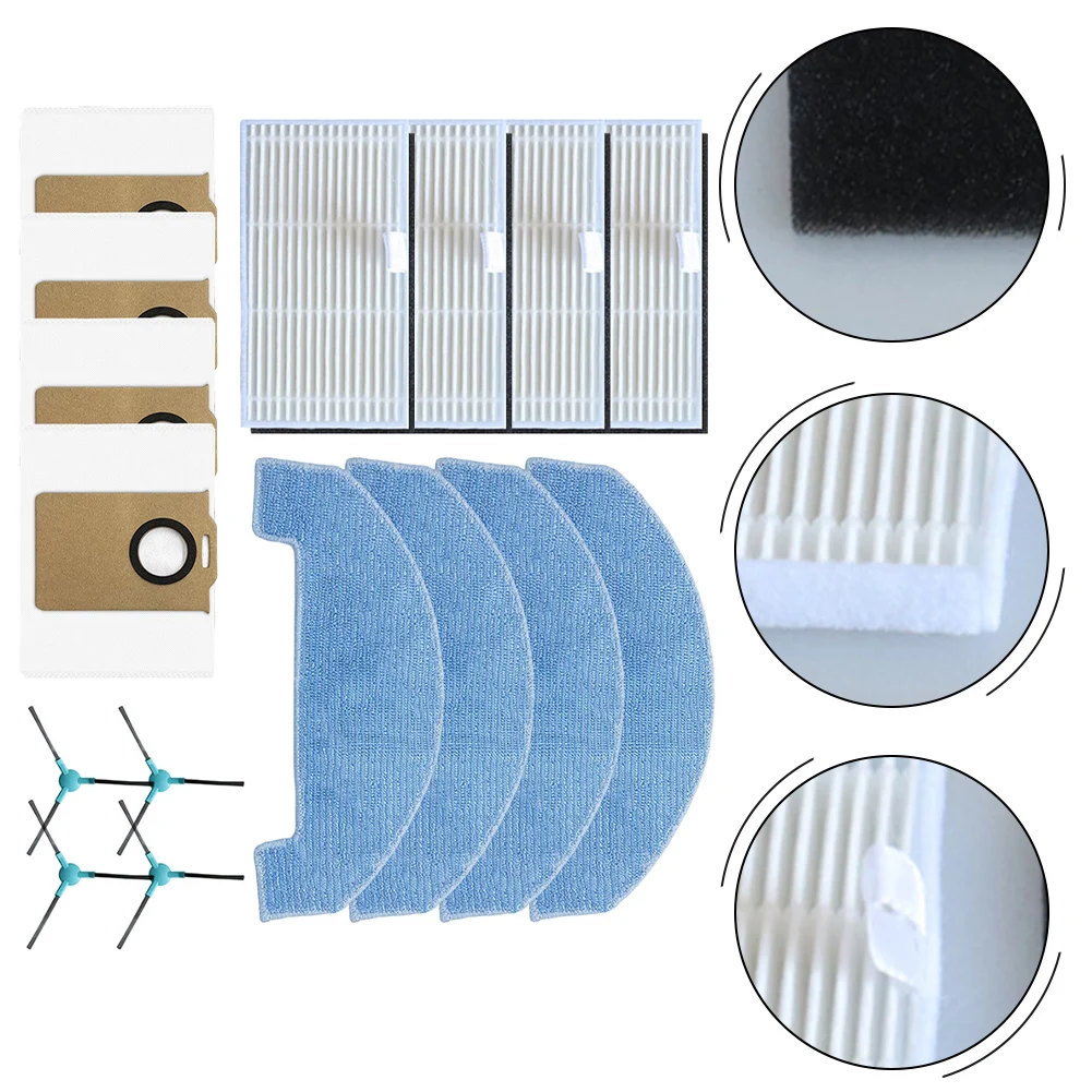 Ultenic T20 Pro用/ Ultenic T10 Lite用/ Honor For Choice S3/S3 Plus用 フィルターモップクロス ダストバッグ サイドブラシキット