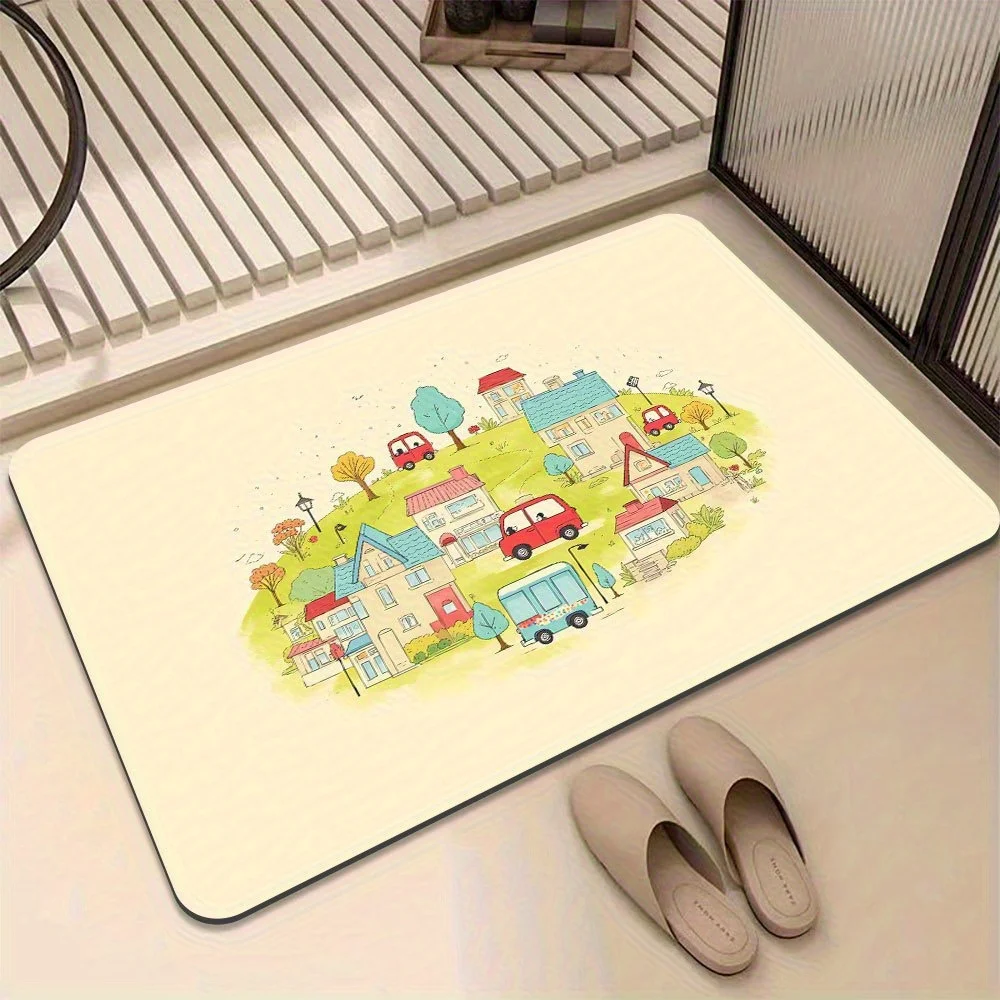 

VIKAMA мультфильм городской коврик для прихожей, износостойкий, нескользящий, пыленепроницаемый, противоскользящий, для ванной комнаты, декор для детской комнаты