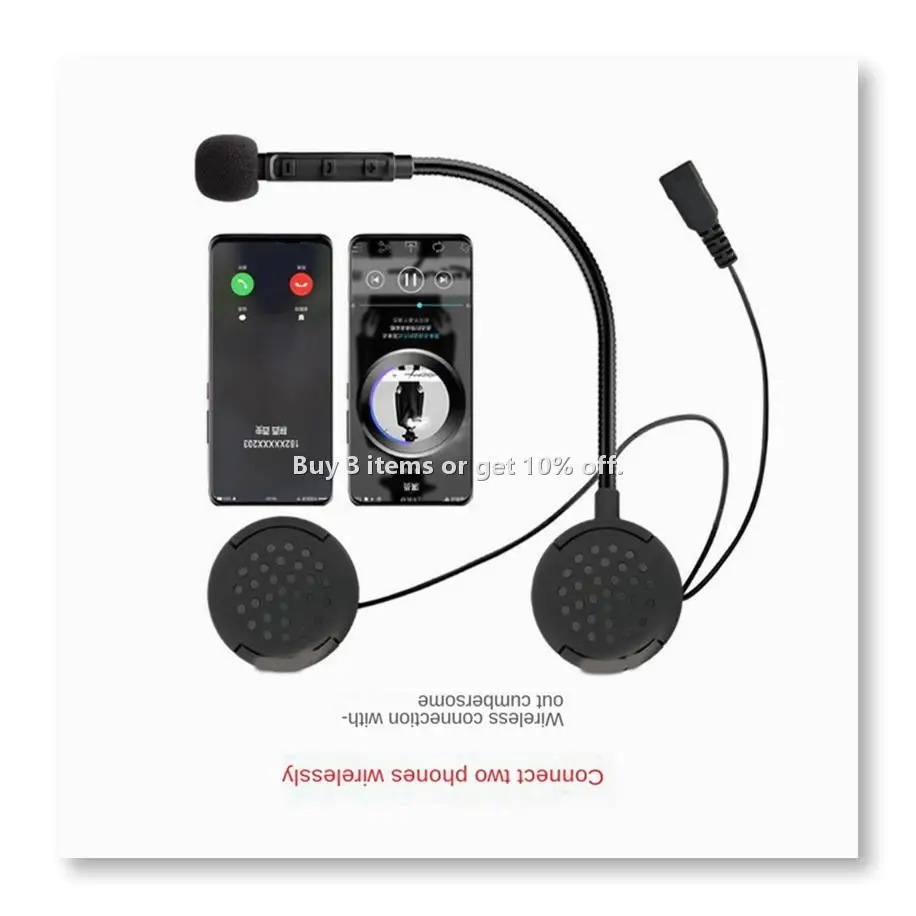 ◉M1 Motorbike Motorcycle Helmet Wireless Bluetooth-Compatible Headset Connection 2 Phones Auto Answer Supe Sound Quality