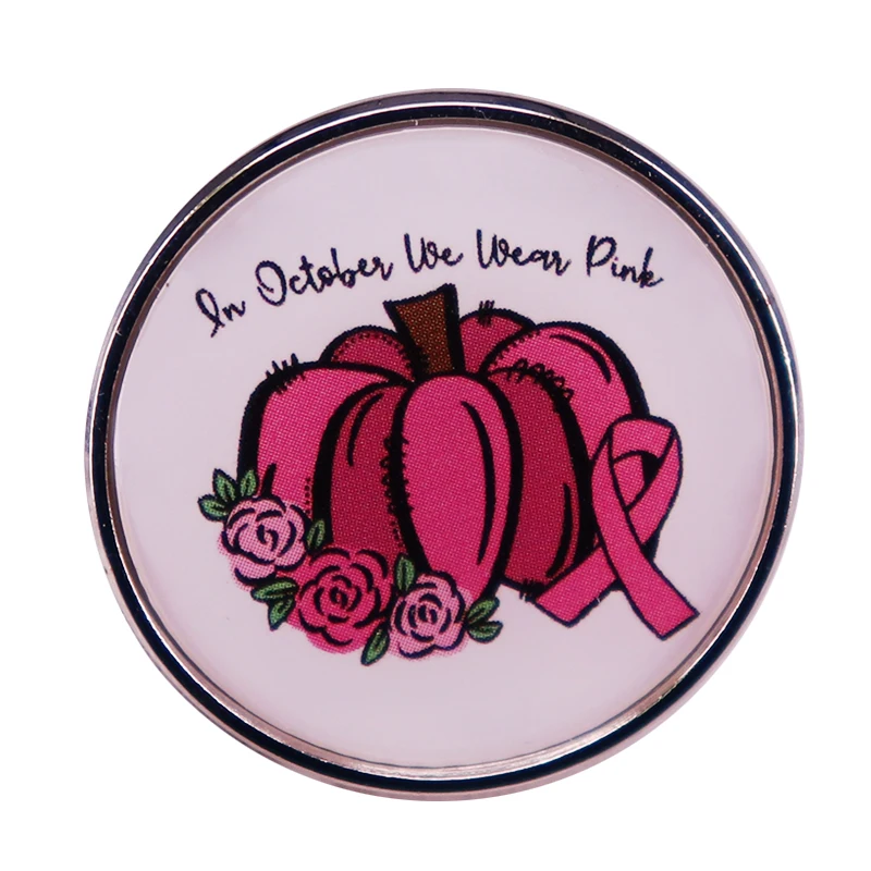 

Breast Cancer Awareness Brooch In October We Wear Pink Lapel Badg