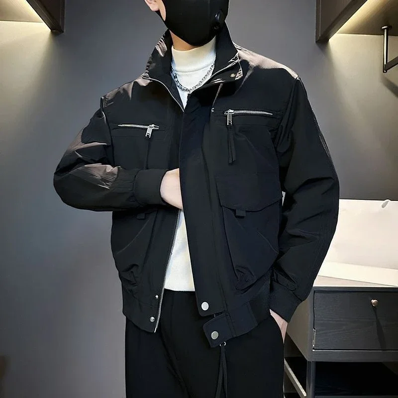 

2025 New Men's Streetwear Cargo Jacket Spring Autumn Trendy Casual Luxury Design
