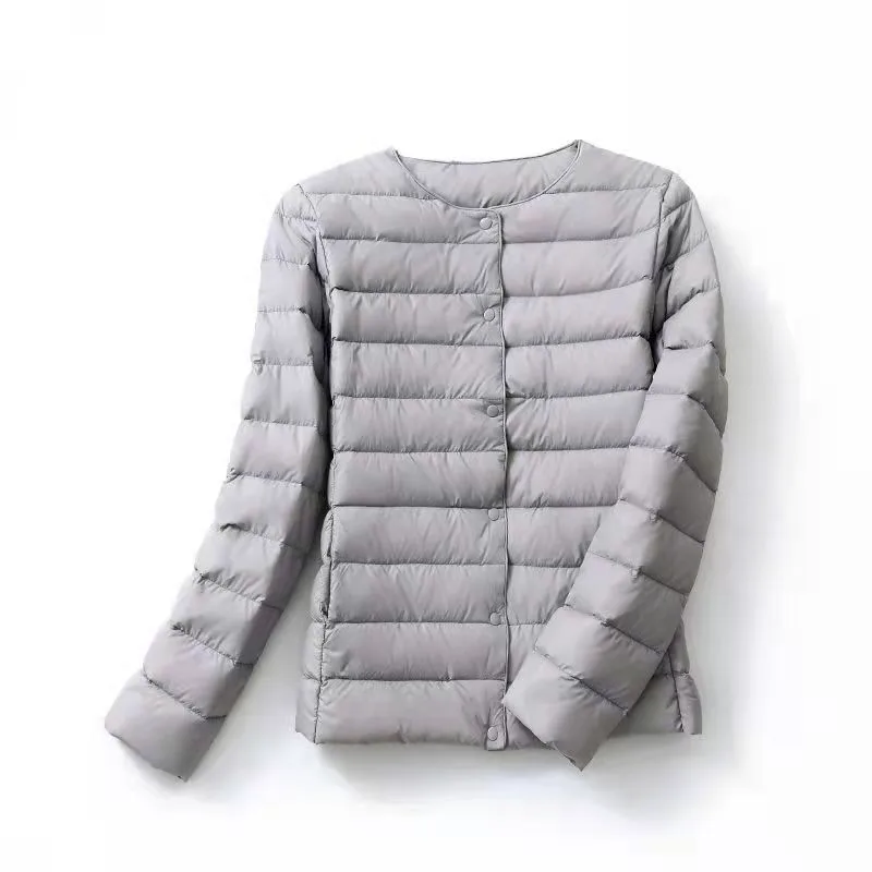 Lightweight cotton-padded jacket liner round neck V-neck two wear warm stylish coat