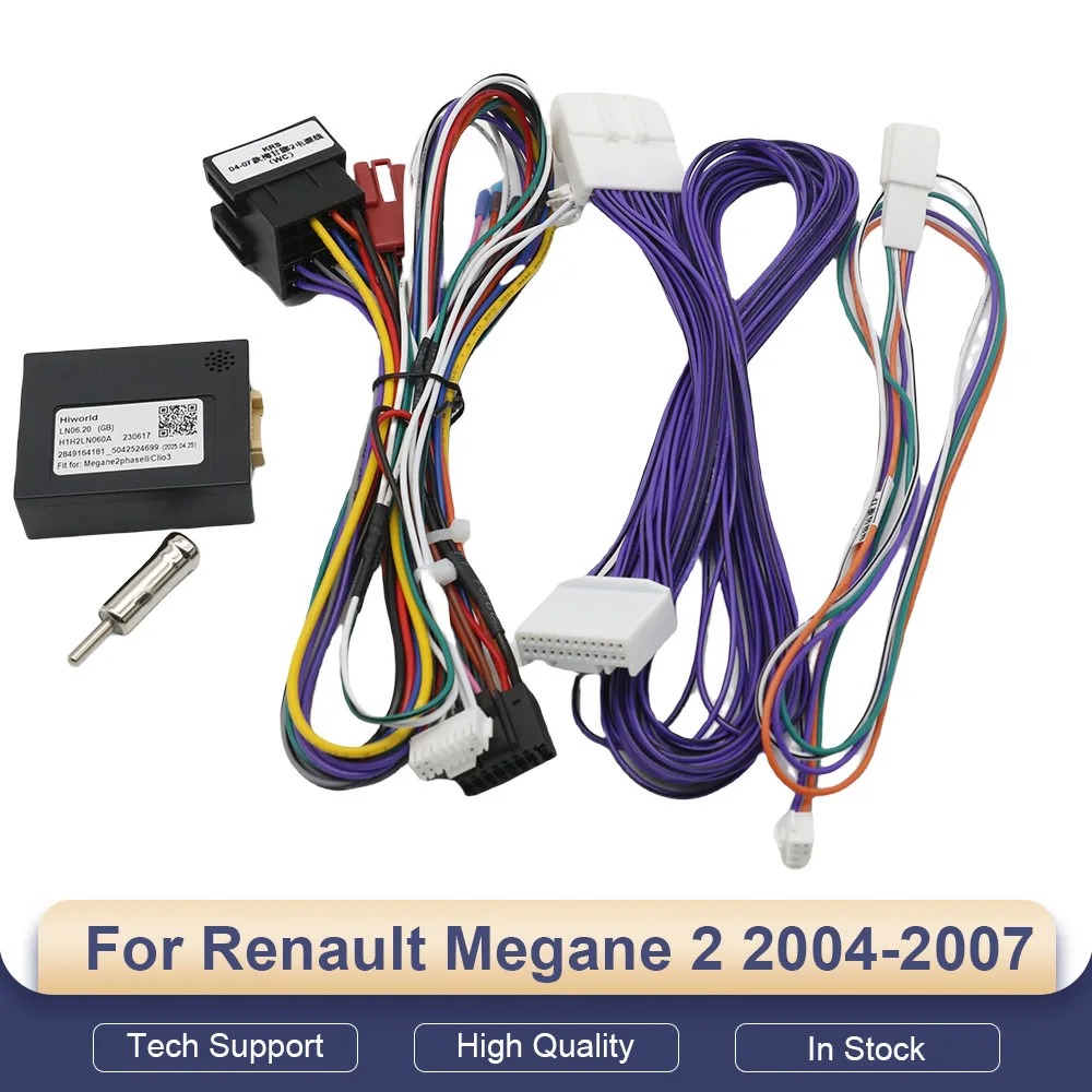 16PIN Car Stereo Power Wiring Harness Cable with Canbus For Renault Megane 2 2004-2007, Reserve Original Car Radio Function