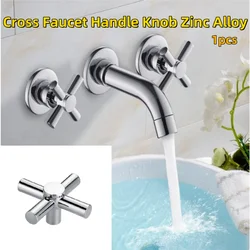 Cross Faucet Handle Knob Zinc Alloy Handwheel Universal Hot Cold Sink Taps Switch For Kitchen Bathroom Tap Replacement Parts