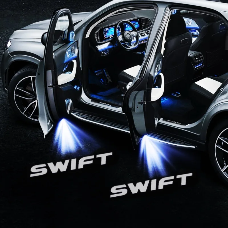 

2pcs For Suzuki Swift SCROSS Grand Vitara Sx4 Jimny Wrangler LED Emblem Lamps Car Door Light Projector Welcome Lamps Accessories