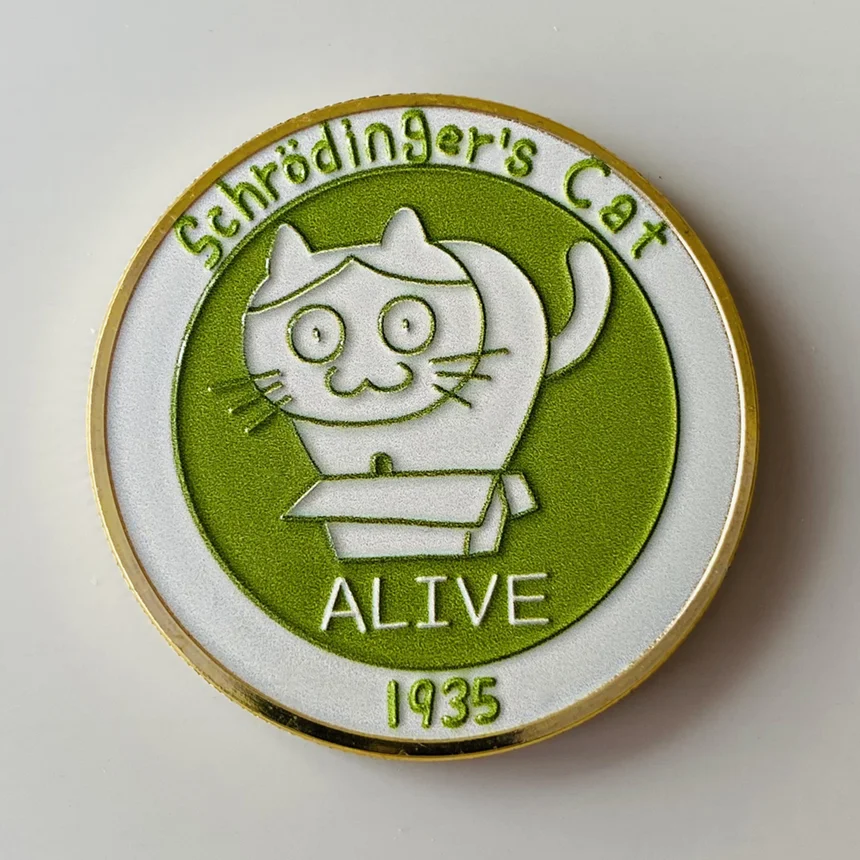 Regalo táctico: Moneda conmemorativa del gato Schrodinger - imagen 5
