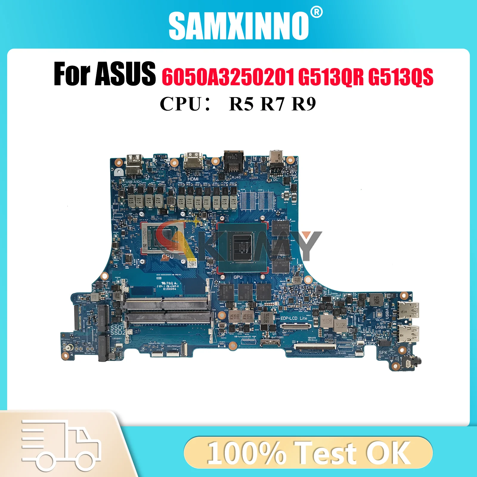 

6050A3250201 Laptop Motherboard For ASUS ROG Strix G15 G513QR G513QS G513Q G513QM Mainboard With R5 R7 R9 CPU tests OK fast ship