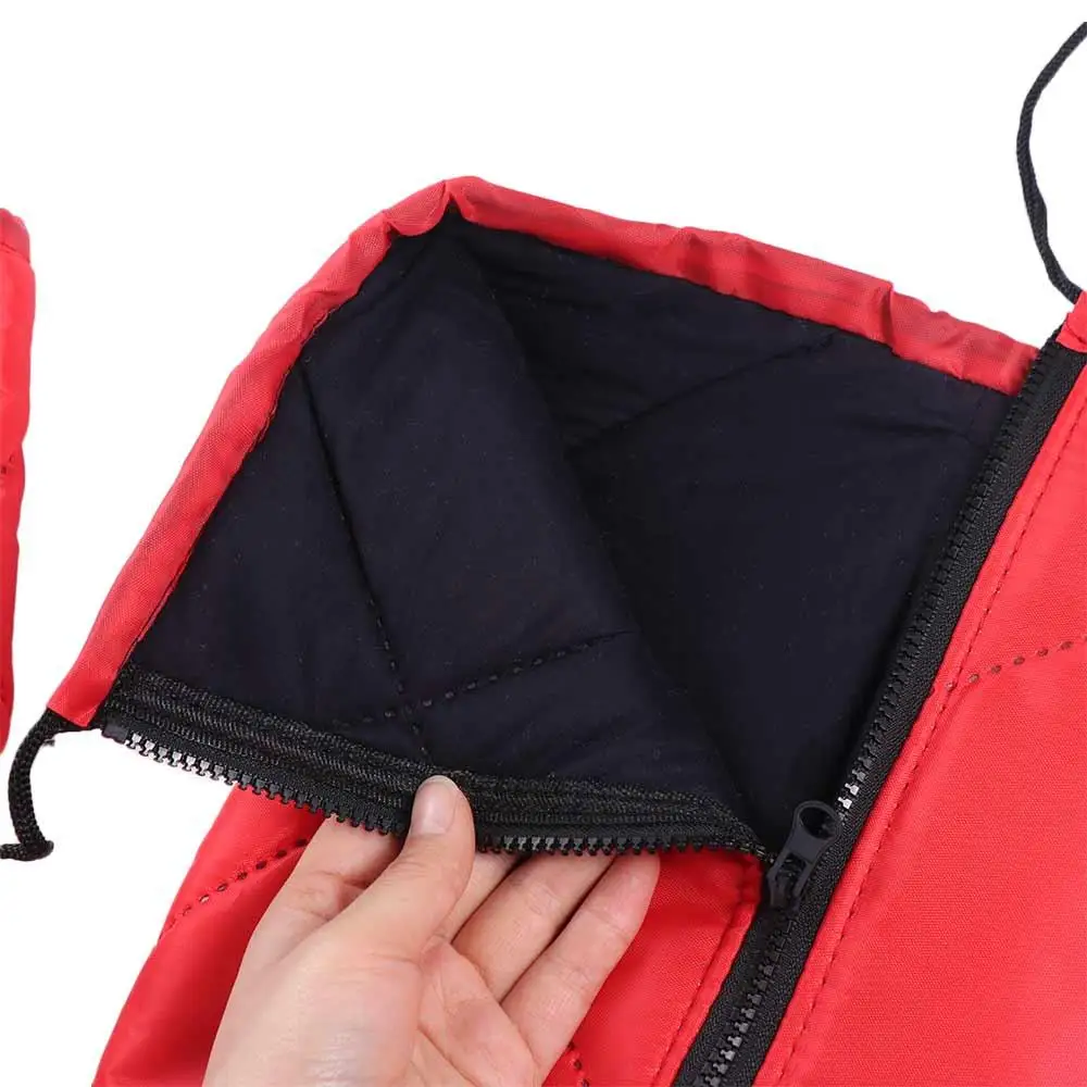 2 pcs Waterproof Motorcycle Winter Knee Pads Thickened Warmth Full Chaps Winter Full Chaps Knee Shin Guard Black/Red Polyester