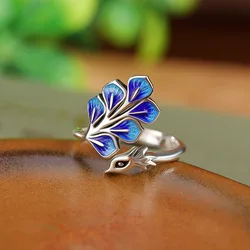 Anillos de boda de pavo real azul de Plata de Ley 925 para mujer, joyería fina de compromiso, joyería para mujer, venta al por mayor