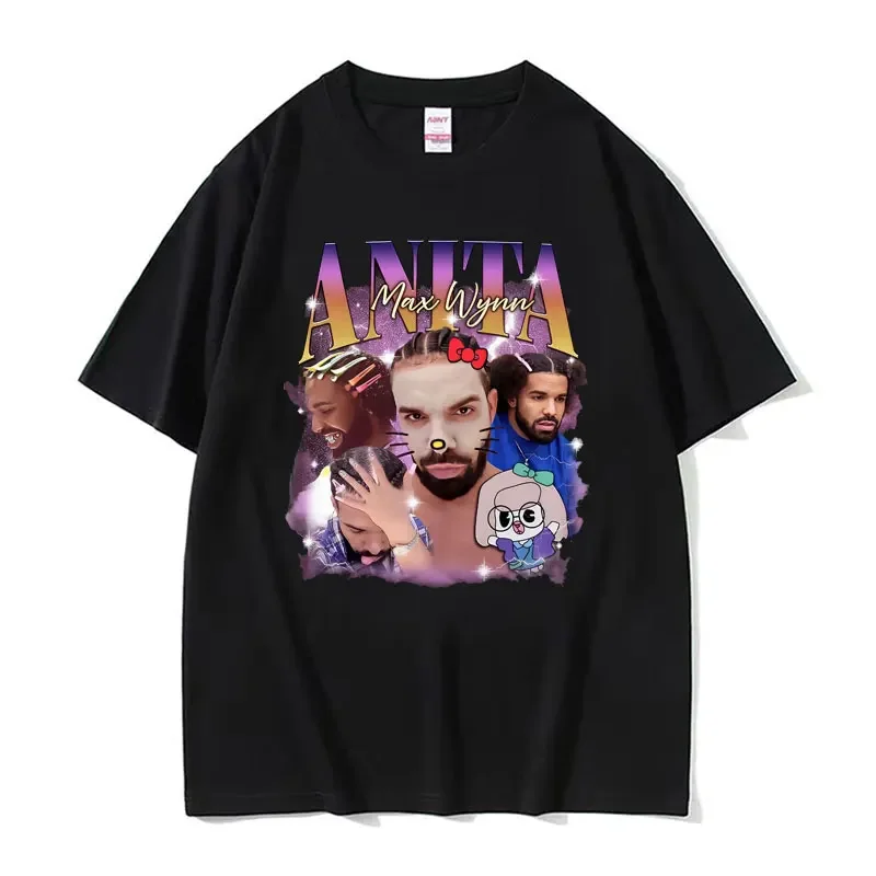 Rapper Drake and Anita Max Wynn Love Funny Meme Graphics T Shirt Men Women Casual Kawaii T-shirt Fashion Vintage Tees Streetwear