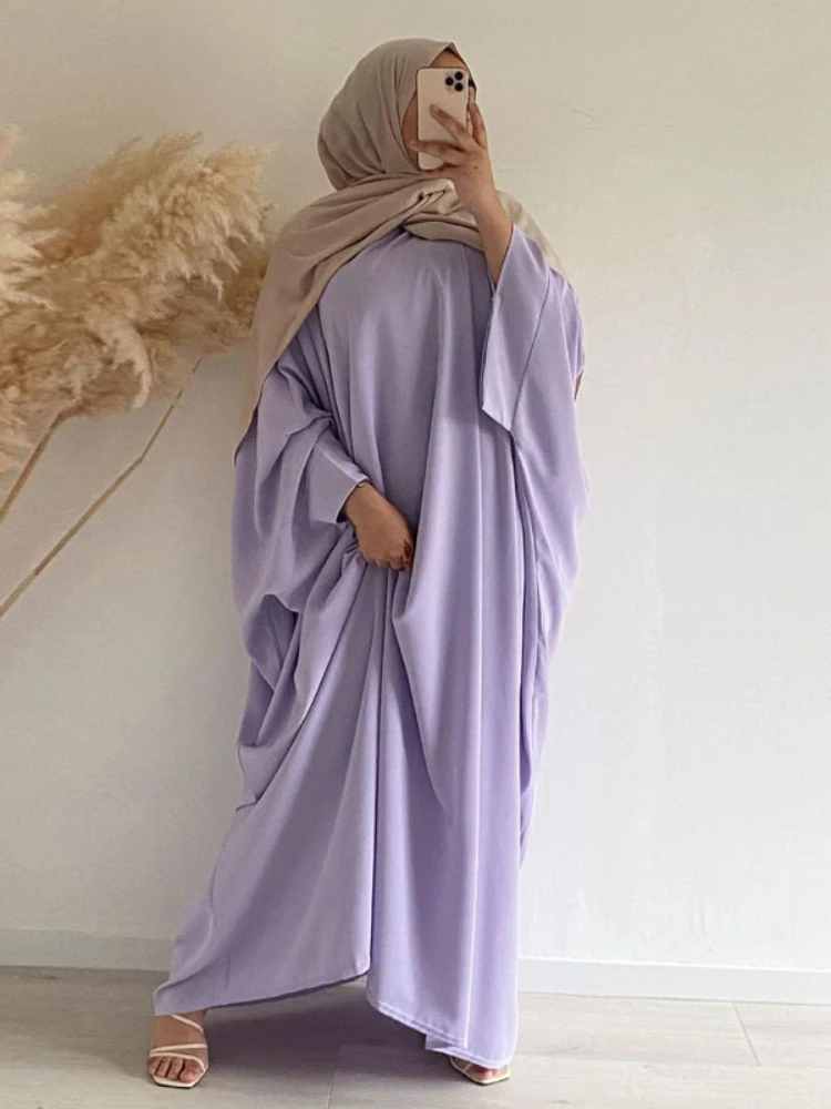 Imagem -02 - Vestido Longo Khimar para Mulheres Batwing Nida Prayer Hijab Kaftan Túnica Islâmica Ramadan Jilbab Eid Muçulmano Dubai pc