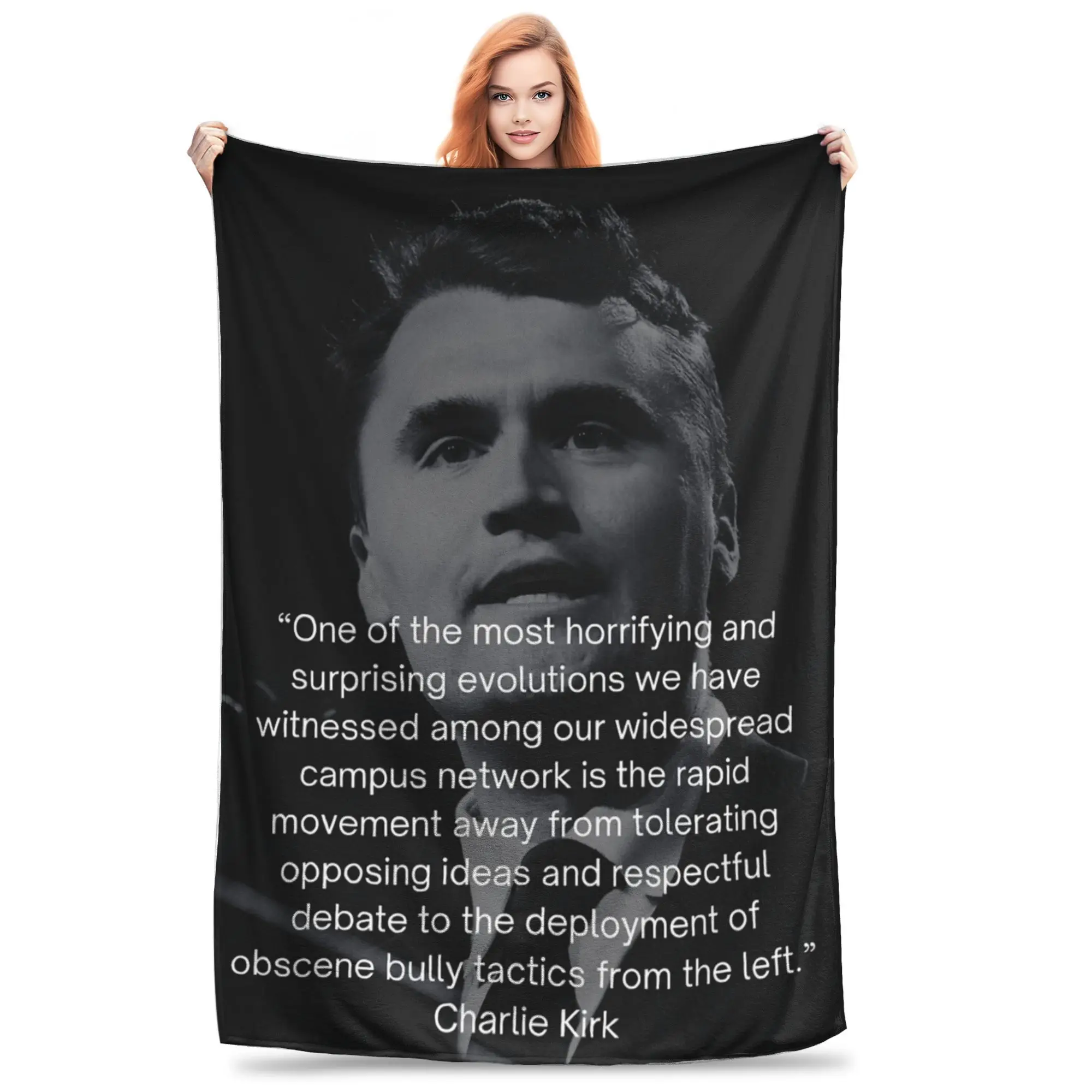 Funny Charlie Kirk Quote  Blanket Super Soft Velvet  Cozy Throw Blankets Machine Washable