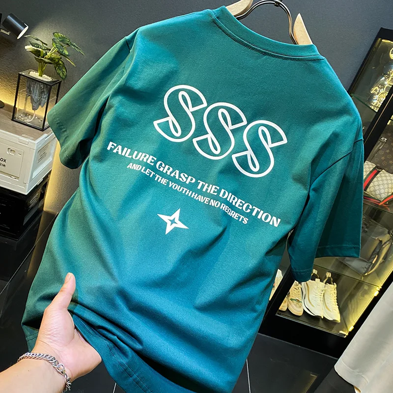 الراقية عادية تي شيرتات قصيرة الاكمام للرجال صيف 2025 موضة جديدة ريترو ملابس للرجال الشارع الاتجاه الأعلى