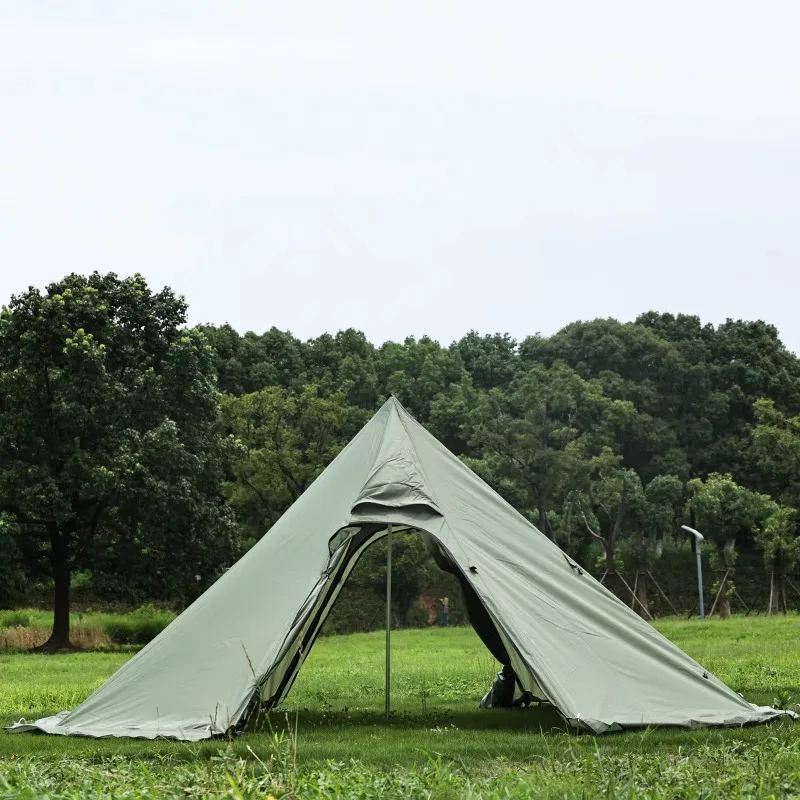 

2025 Portable Lightweight Polyester Octagonal Pyramid Tent Waterproof Outdoor Camping Tent Hot Roof Stove Jack Hole