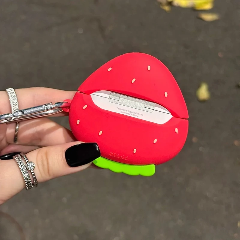 Чехол Sanrio Hello Kitty Strawberry для Airpods, мультяшный фруктовый стиль, аниме Kawaii, защита от падения, подходит для Airpods 1,2,3, Pro2, Pro3