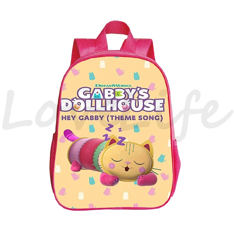 Rosa Gaby's Puppenhaus Rucksäcke Kinder Mädchen Schult aschen 12 Zoll Bücher tasche Kinder 3D Anime Cartoon Rucksack Mujer Geschenke Mochila