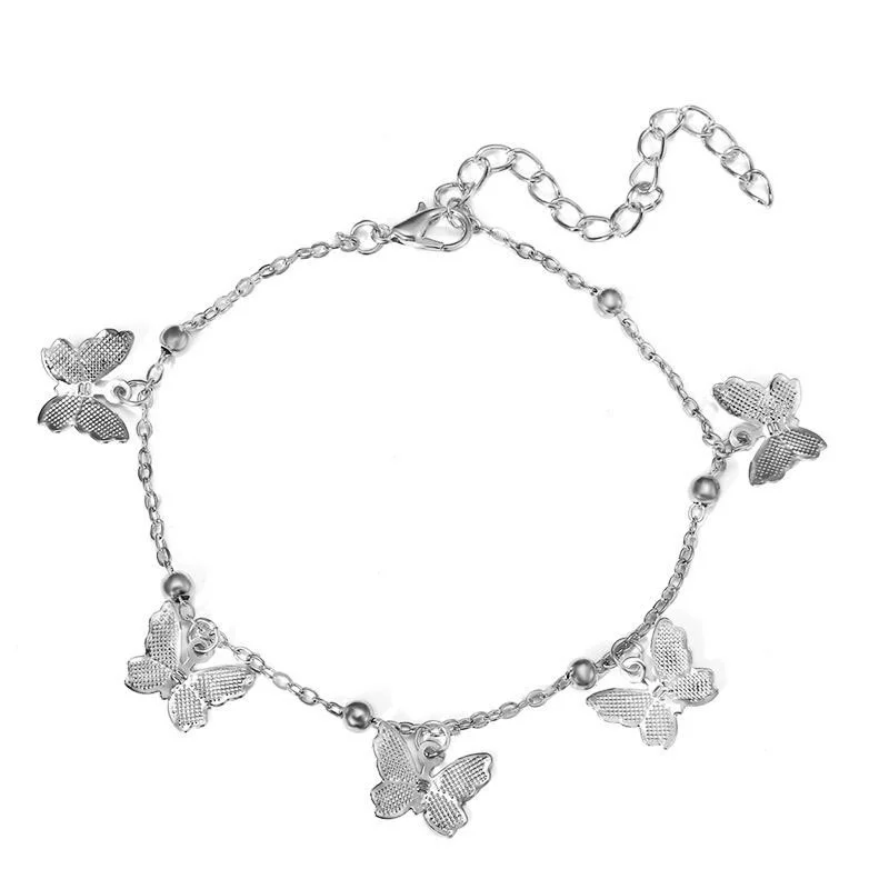 New Arrival Butterfly Bracelet Simple Girls Sweet Butterfly Pendant Charm Bracelets Hand Jewelry Gifts For Women Beach Anklet