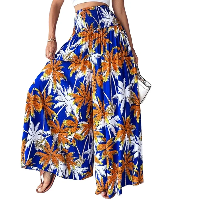 Pantaloni a gamba larga stampati in stile country fresco di nuova vendita calda da donna pantaloni a gamba larga con temperamento alla moda autunnale da donna